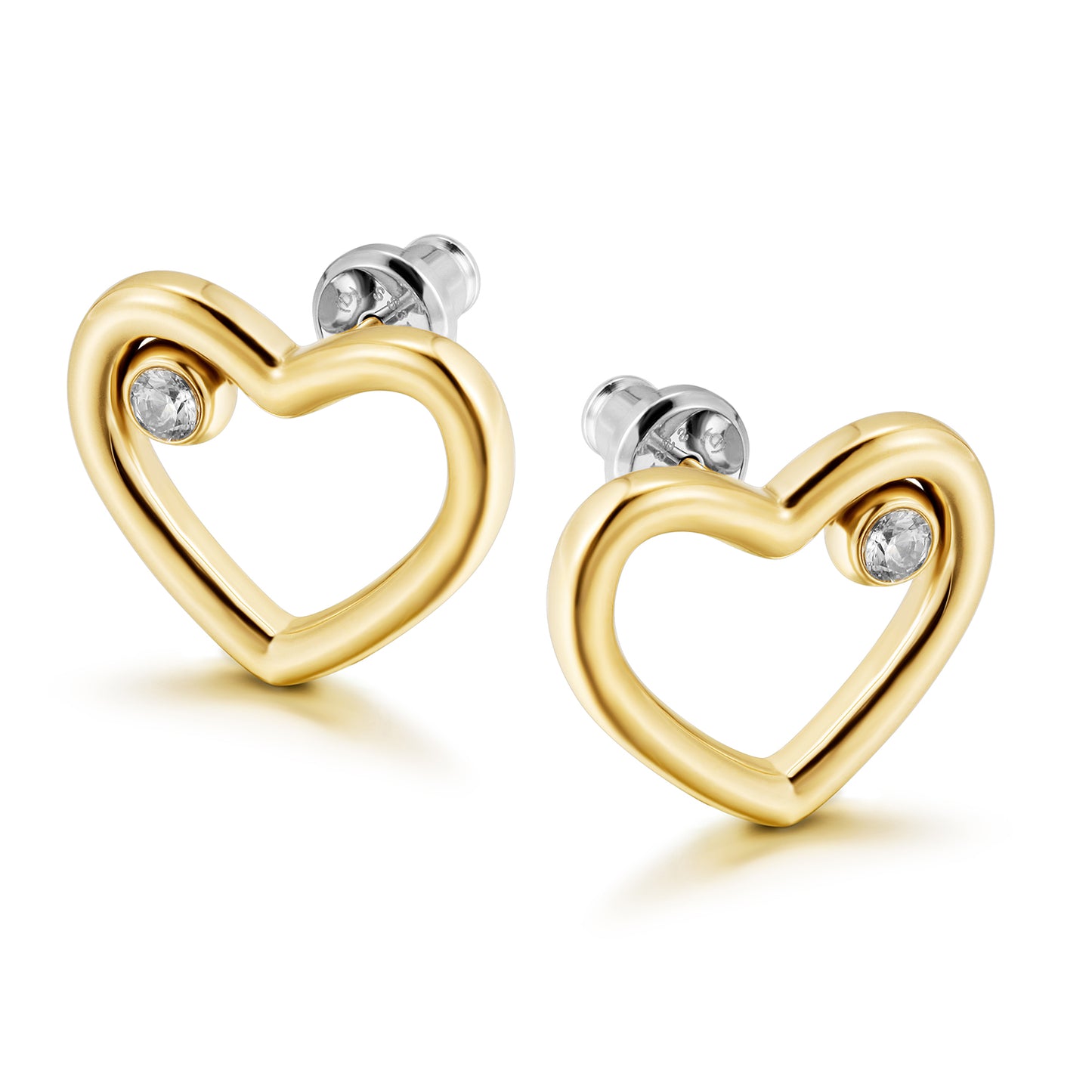 Love hollowed out zircon earrings-SCE442STMC