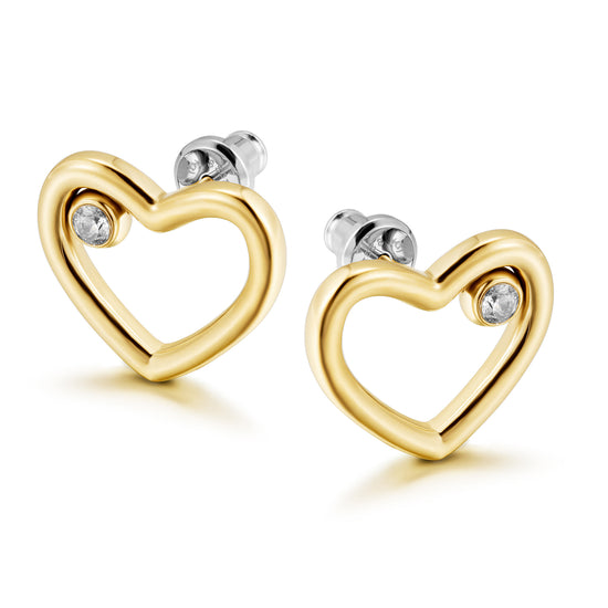 Love hollowed out zircon earrings-SCE442STMC