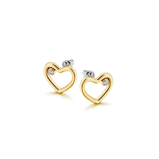 Love hollowed out zircon earrings-SCE442STMC