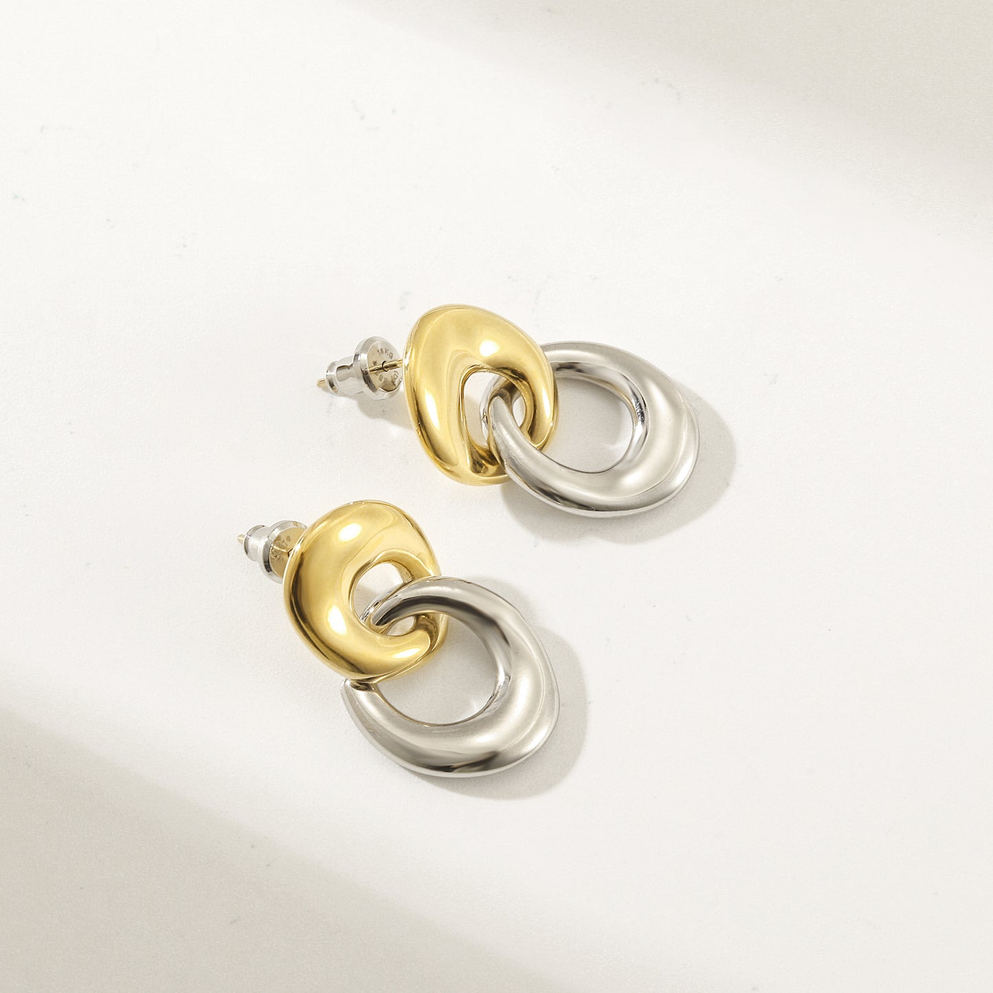 Two Tone Circle Earrings