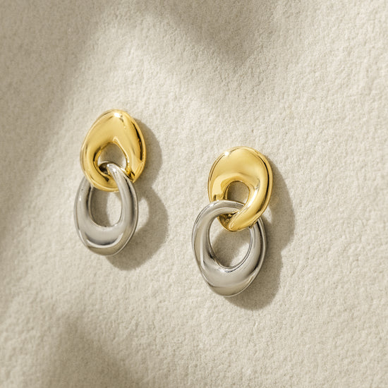 Two Tone Circle Earrings