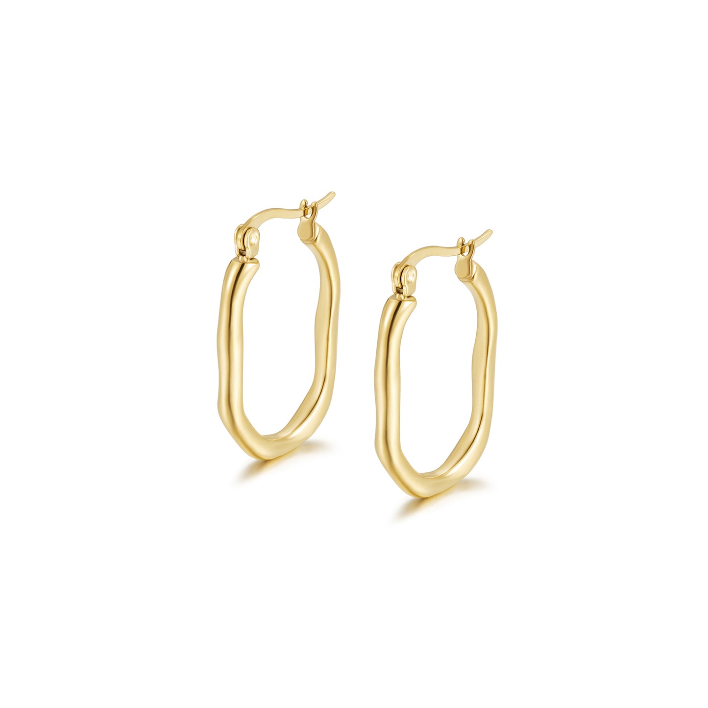 Twisted U-shaped earrings-SCE459STGC