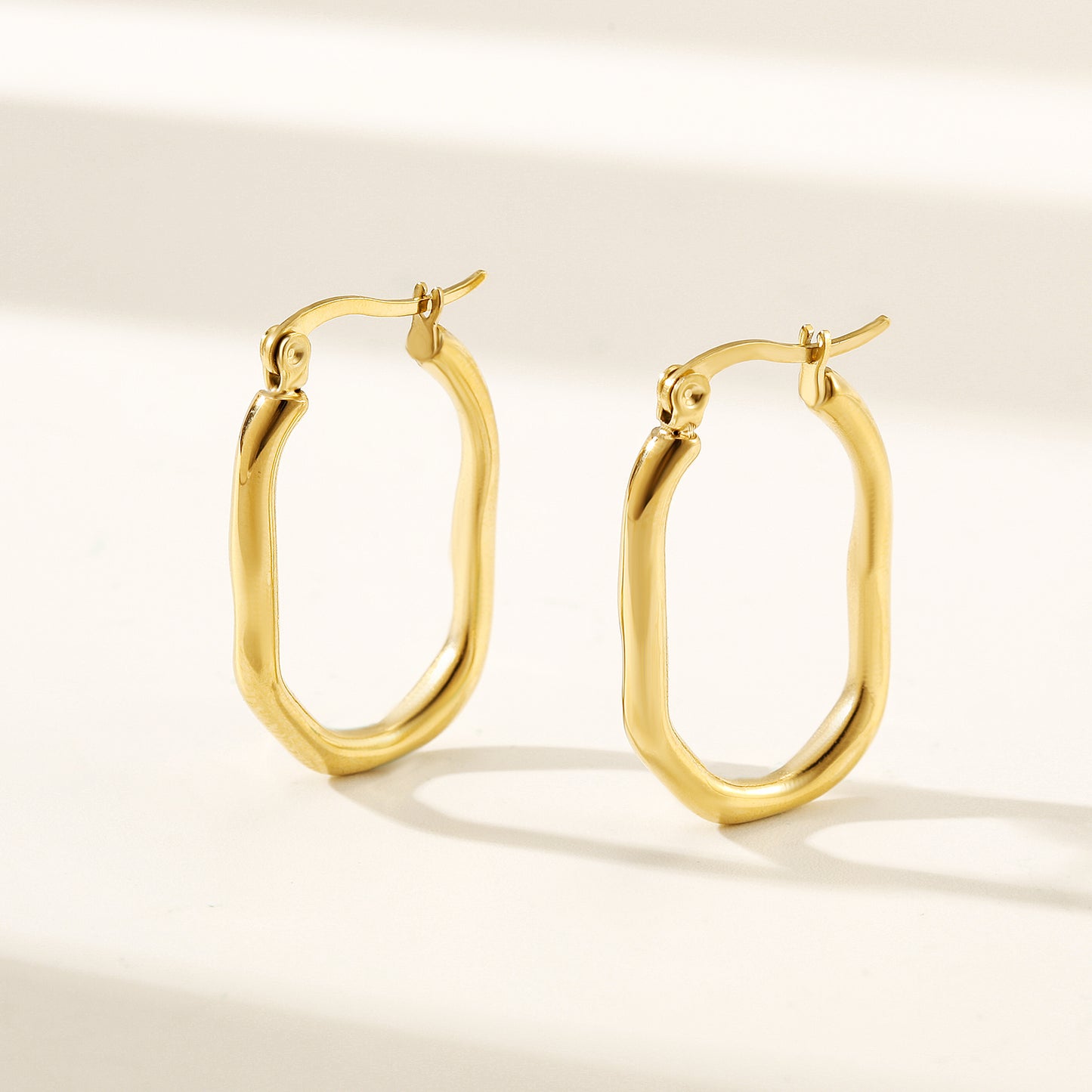Twisted U-shaped earrings-SCE459STGC