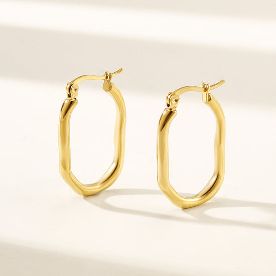 Twisted U-shaped earrings-SCE459STGC