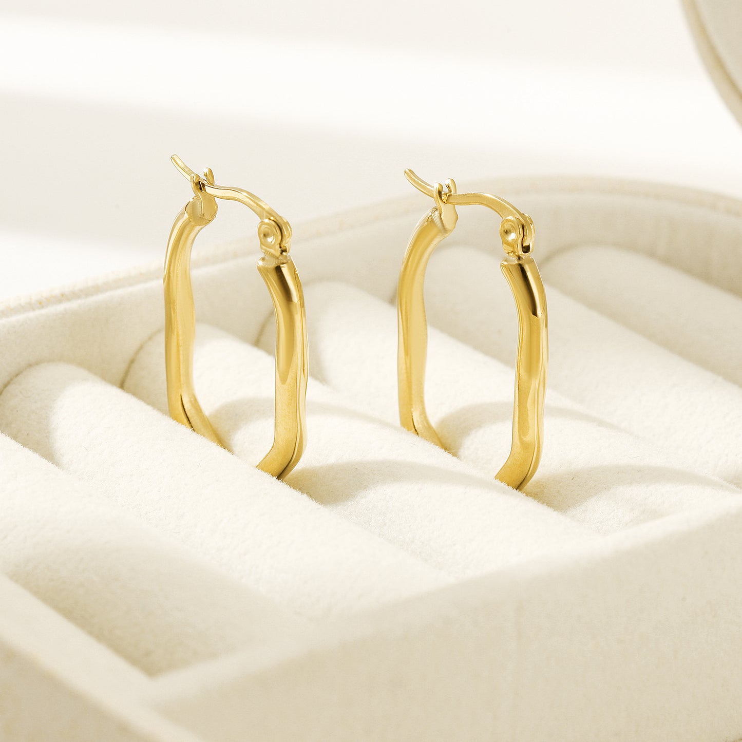 Twisted U-shaped earrings-SCE459STGC