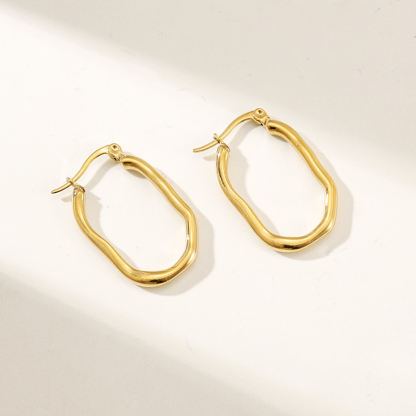 Twisted U-shaped earrings-SCE459STGC