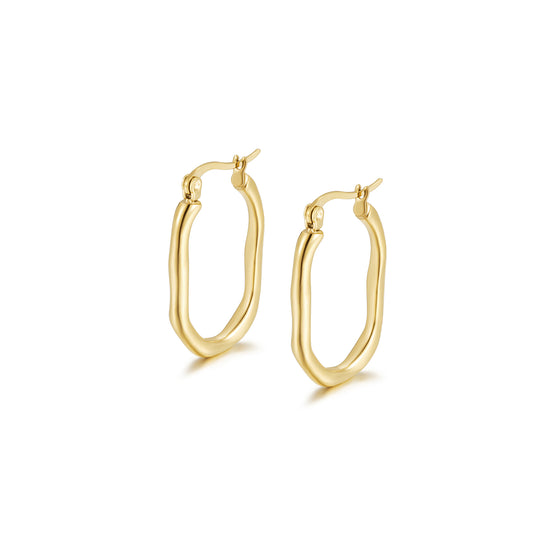 Twisted U-shaped earrings-SCE459STGC