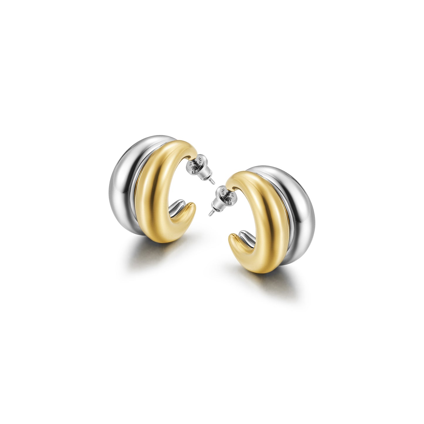 Mid color C-shaped earrings-SCE461STMC