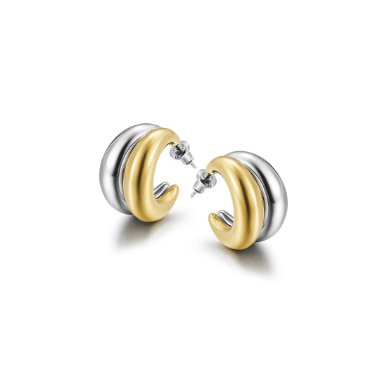 Mid color C-shaped earrings-SCE461STMC