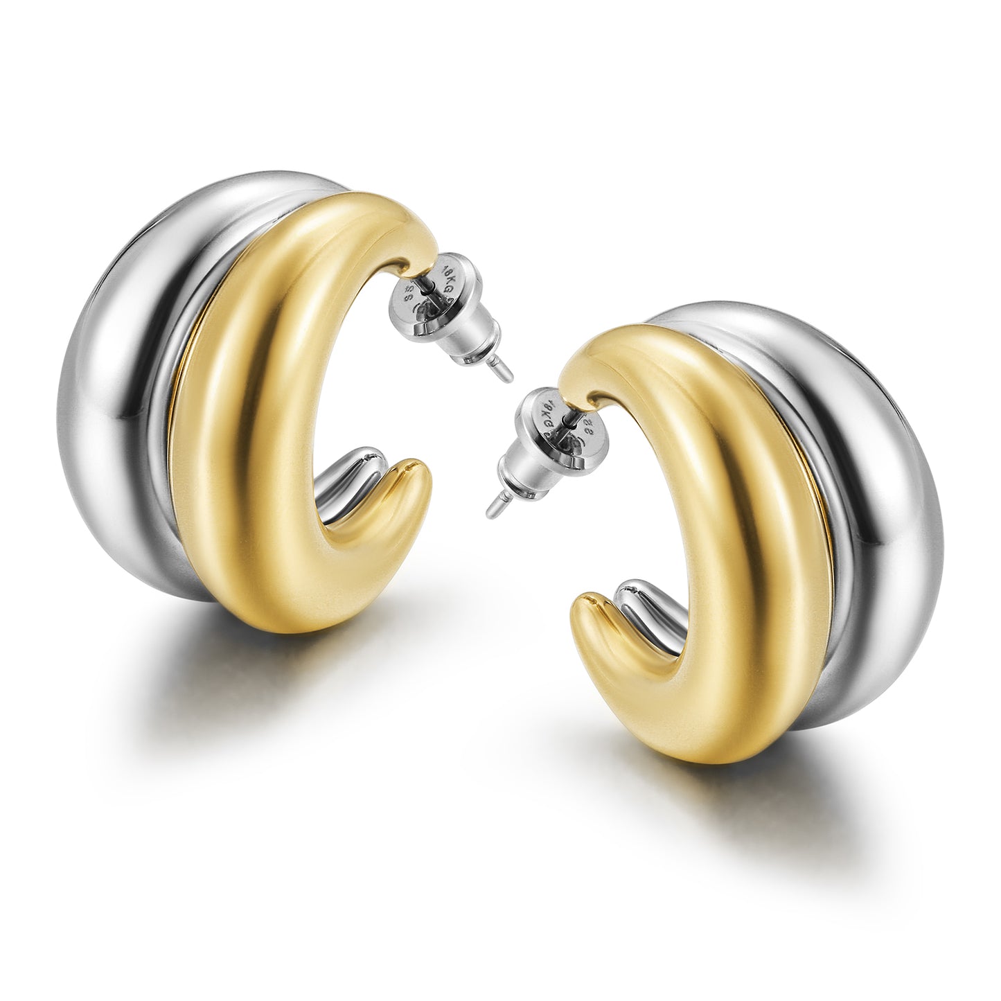 Mid color C-shaped earrings-SCE461STMC