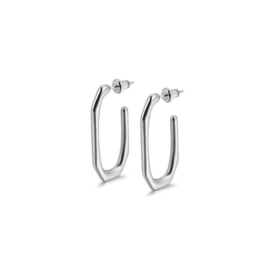 Stainless steel large G earrings-SCE462STWG