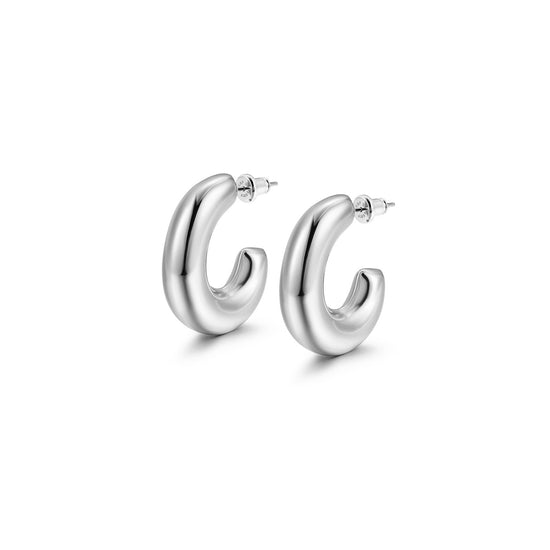 Load image into Gallery viewer, Twisted L Smooth Earrings-SCE463STWG
