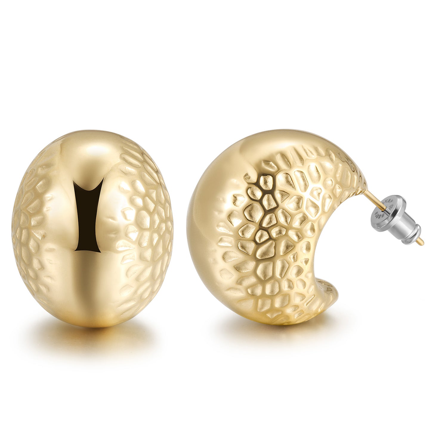 Exaggerated pounding earrings-SCE468STMC