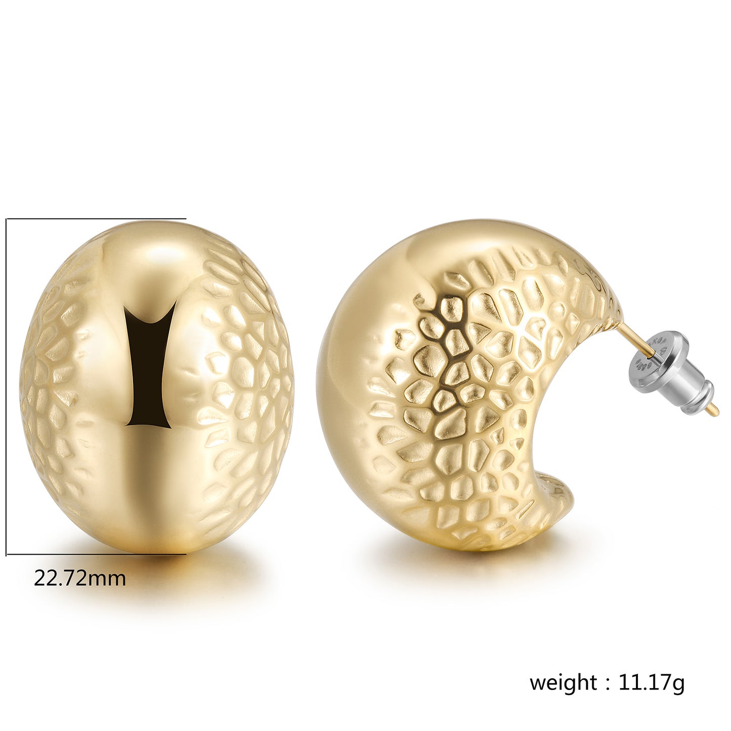 Exaggerated pounding earrings-SCE468STMC