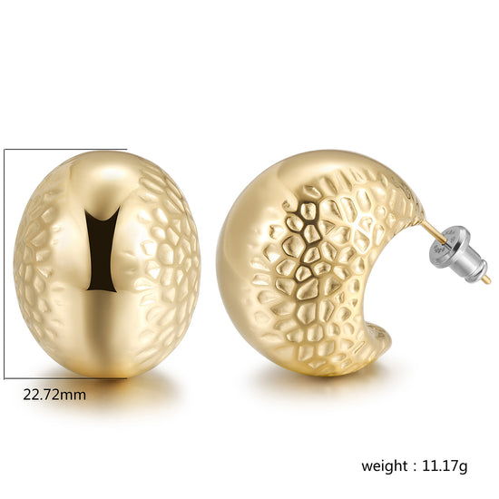 Exaggerated pounding earrings-SCE468STMC