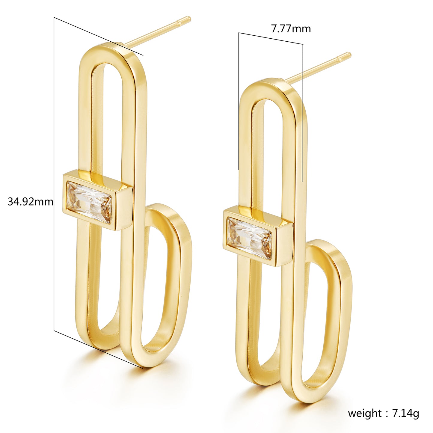 Hanging zircon earrings-SCE471STGC