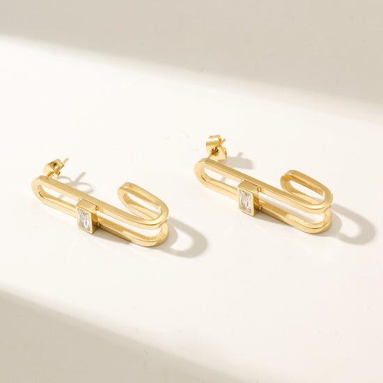 Hanging zircon earrings-SCE471STGC