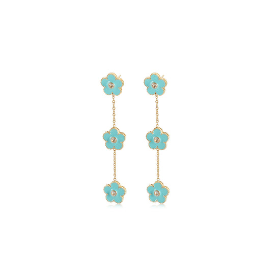 Blue flower earrings-SCE473STGCBU