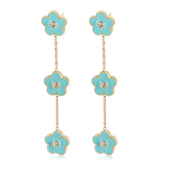 Blue flower earrings-SCE473STGCBU