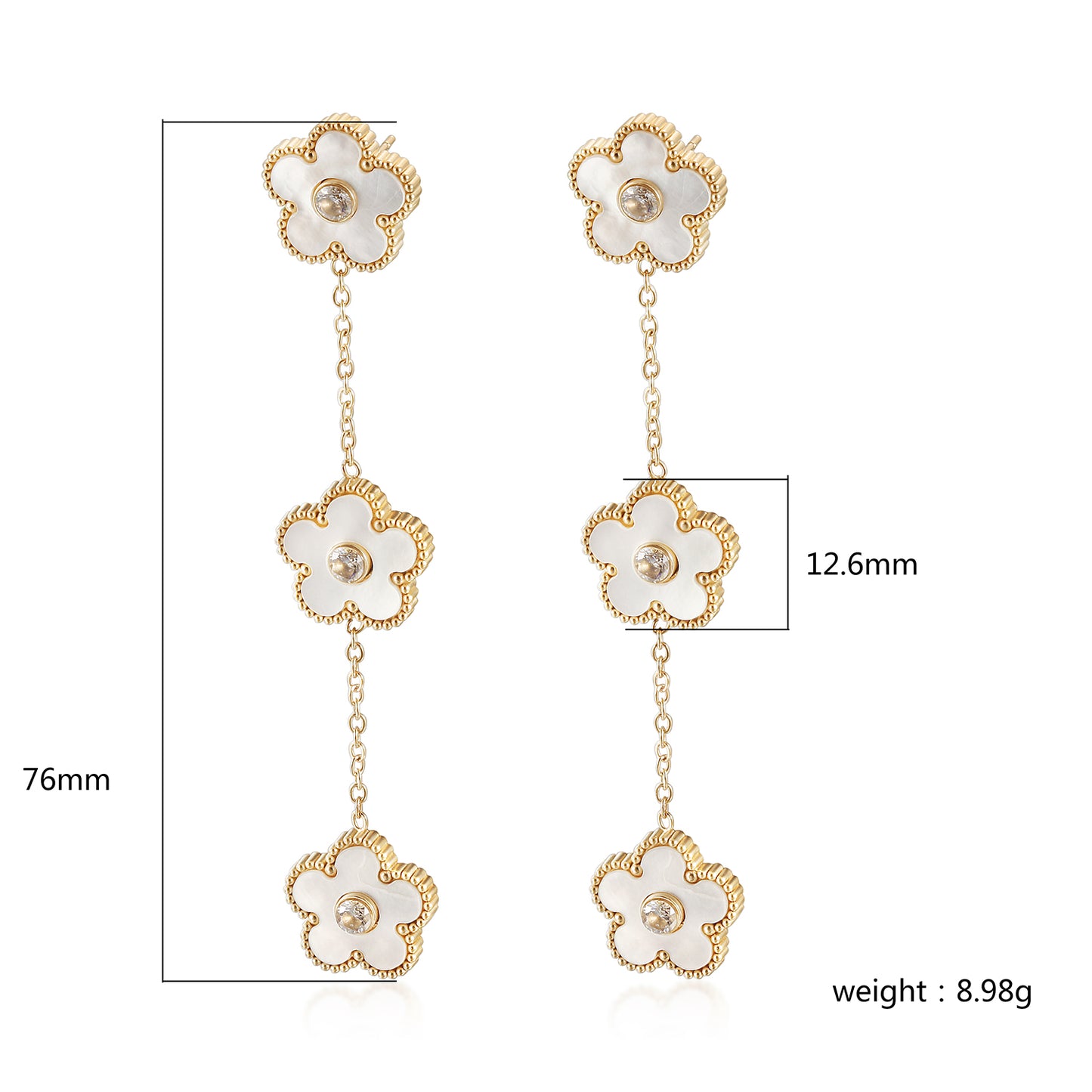 Golden Flower Earrings-SCE473STGCWT