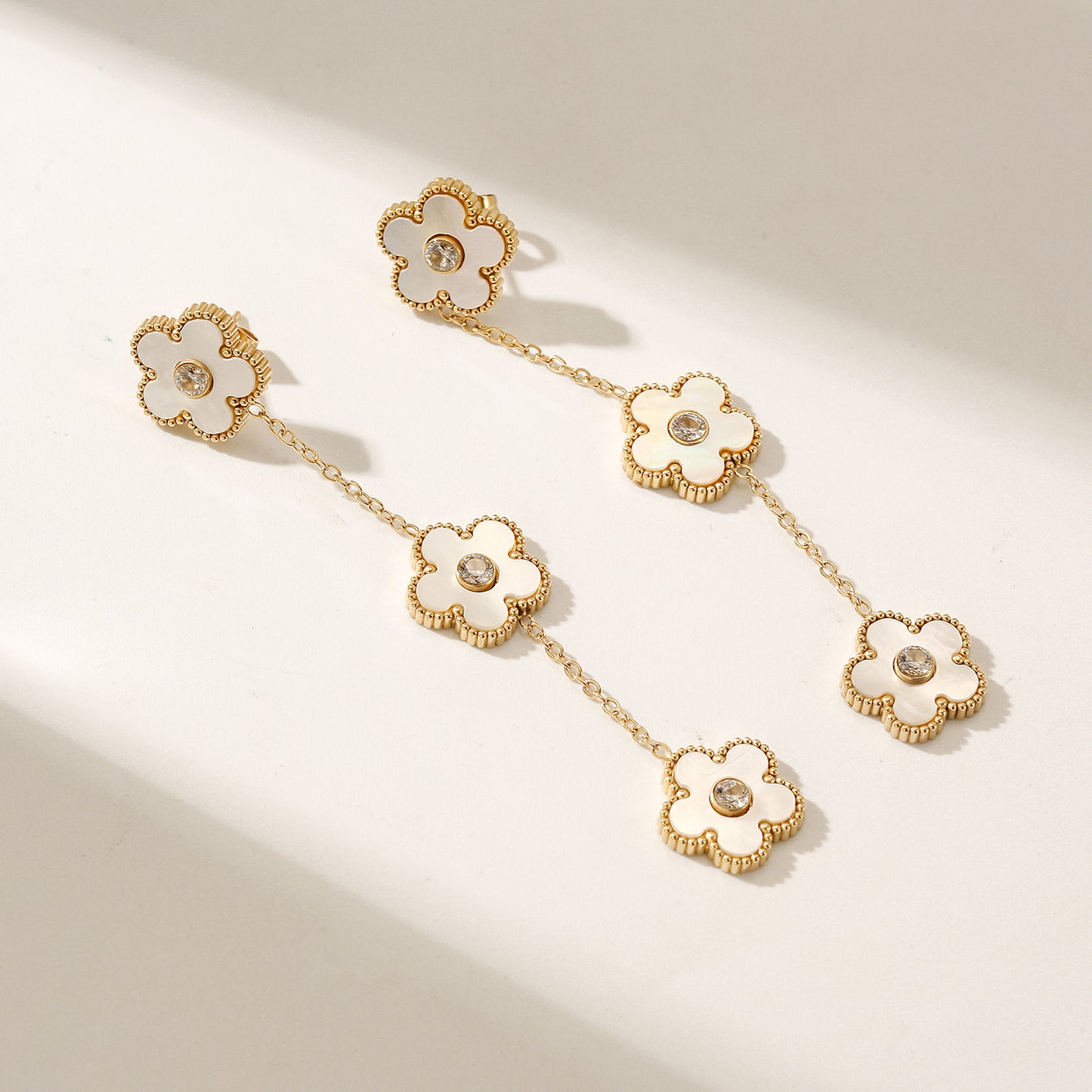 Golden Flower Earrings-SCE473STGCWT