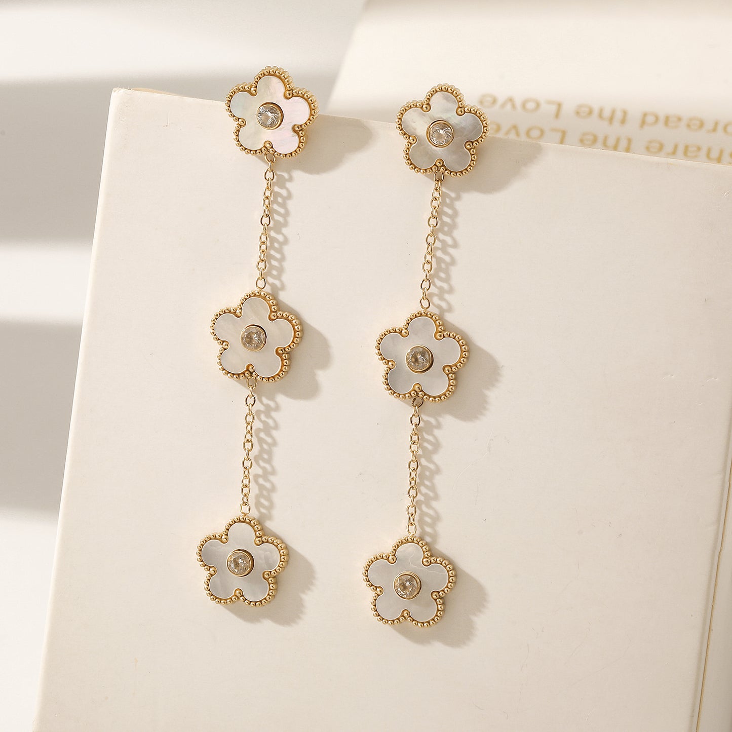 Golden Flower Earrings-SCE473STGCWT