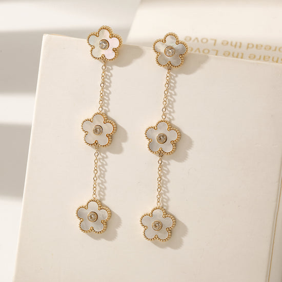 Golden Flower Earrings-SCE473STGCWT