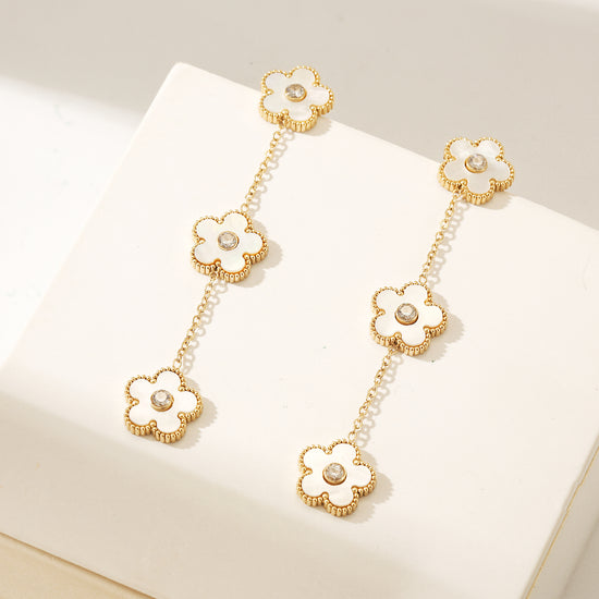 Golden Flower Earrings-SCE473STGCWT