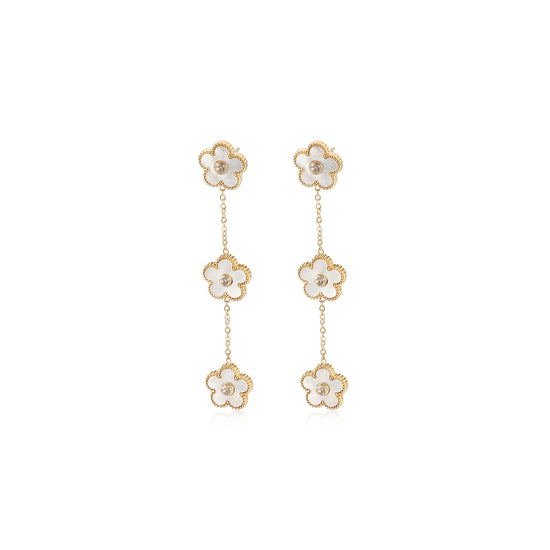 Golden Flower Earrings-SCE473STGCWT