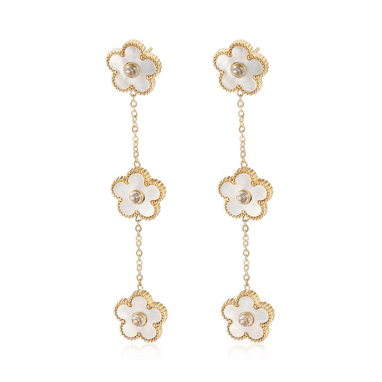 Golden Flower Earrings-SCE473STGCWT
