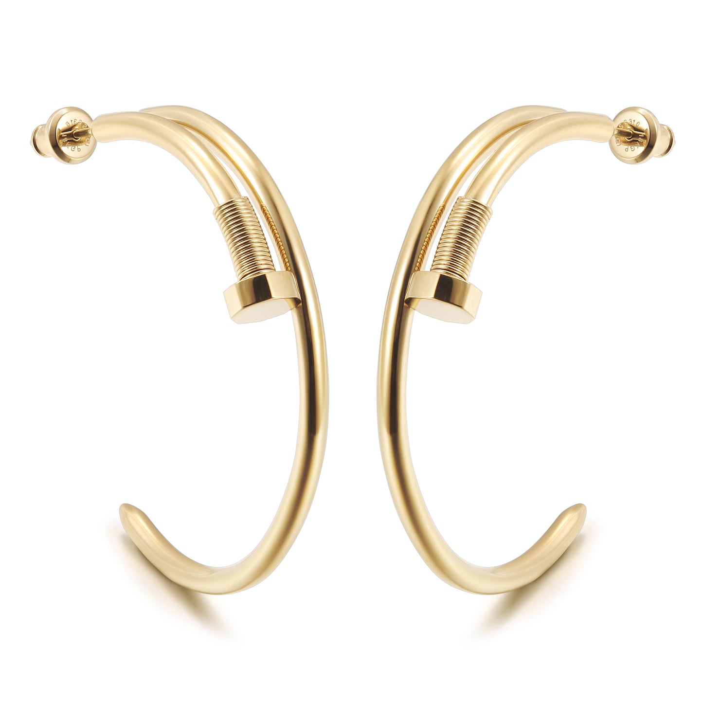 Long strip screw earrings-SCE475STGCL