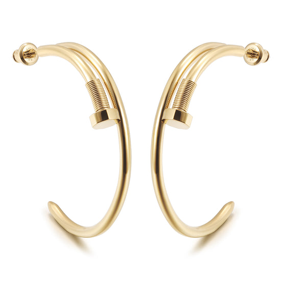 Long strip screw earrings-SCE475STGCL