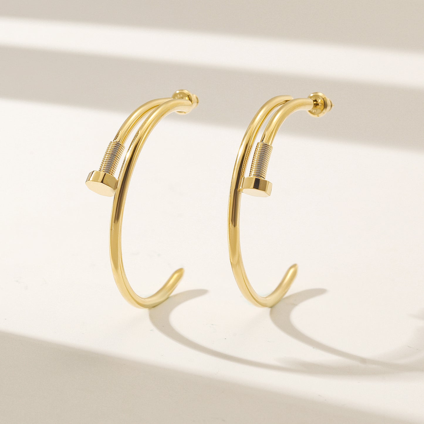 Long strip screw earrings-SCE475STGCL