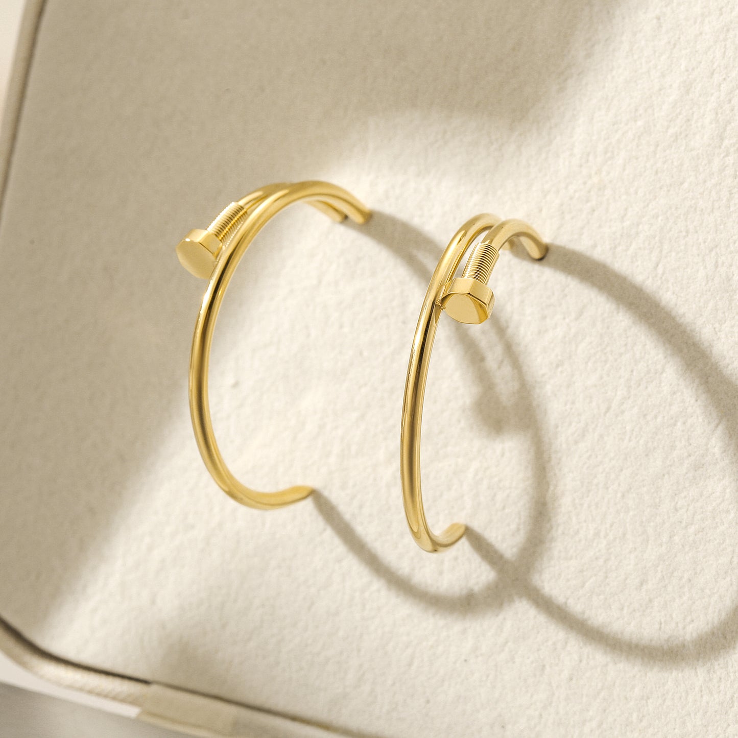 Long strip screw earrings-SCE475STGCL