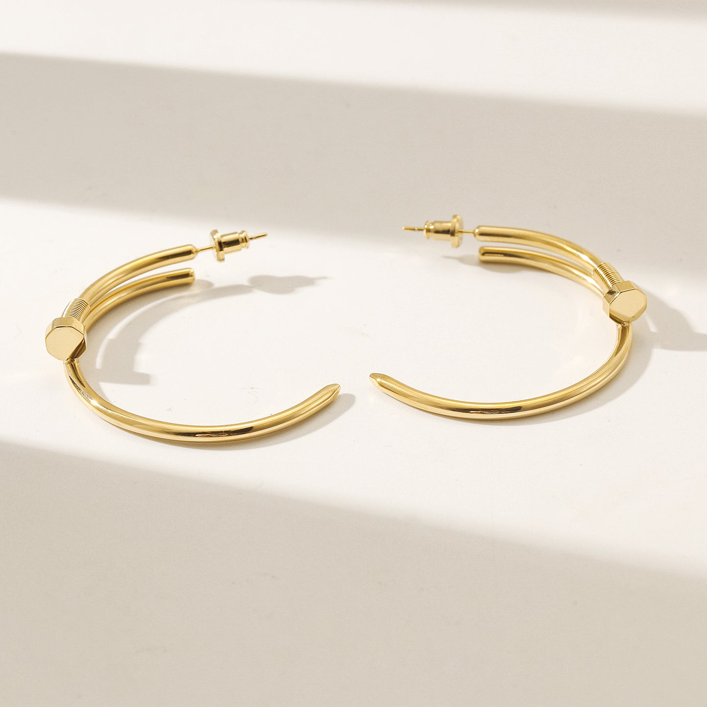 Long strip screw earrings-SCE475STGCL