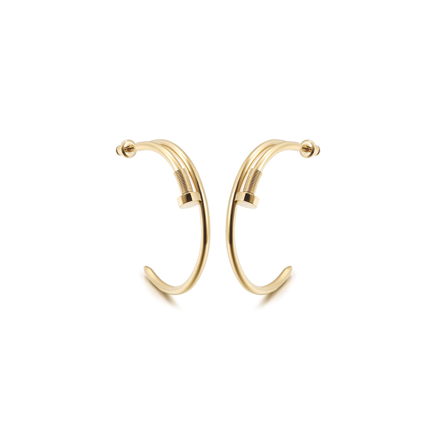 Long strip screw earrings-SCE475STGCL