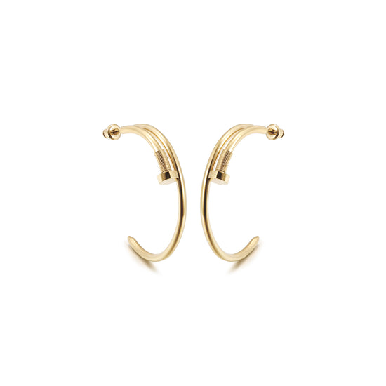 Long strip screw earrings-SCE475STGCL