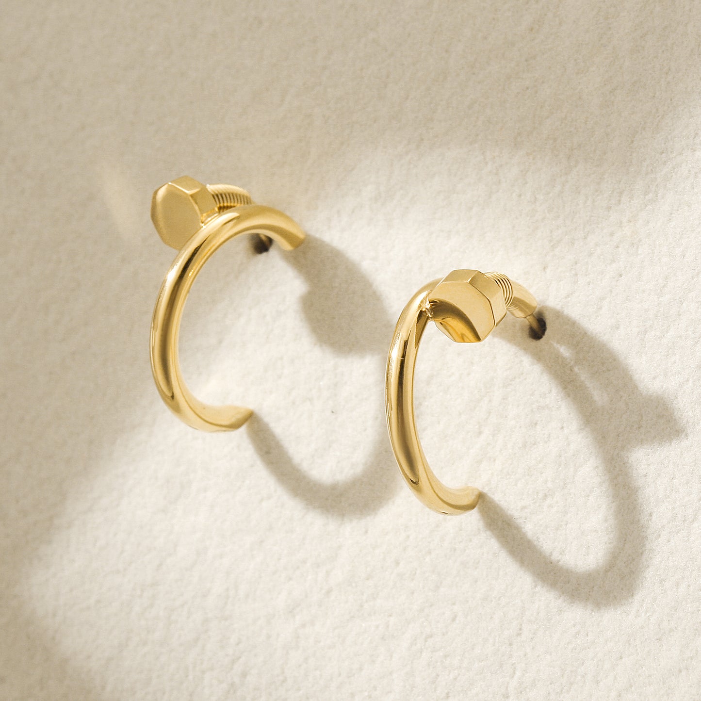 Golden large screw earrings-SCE475STGCS