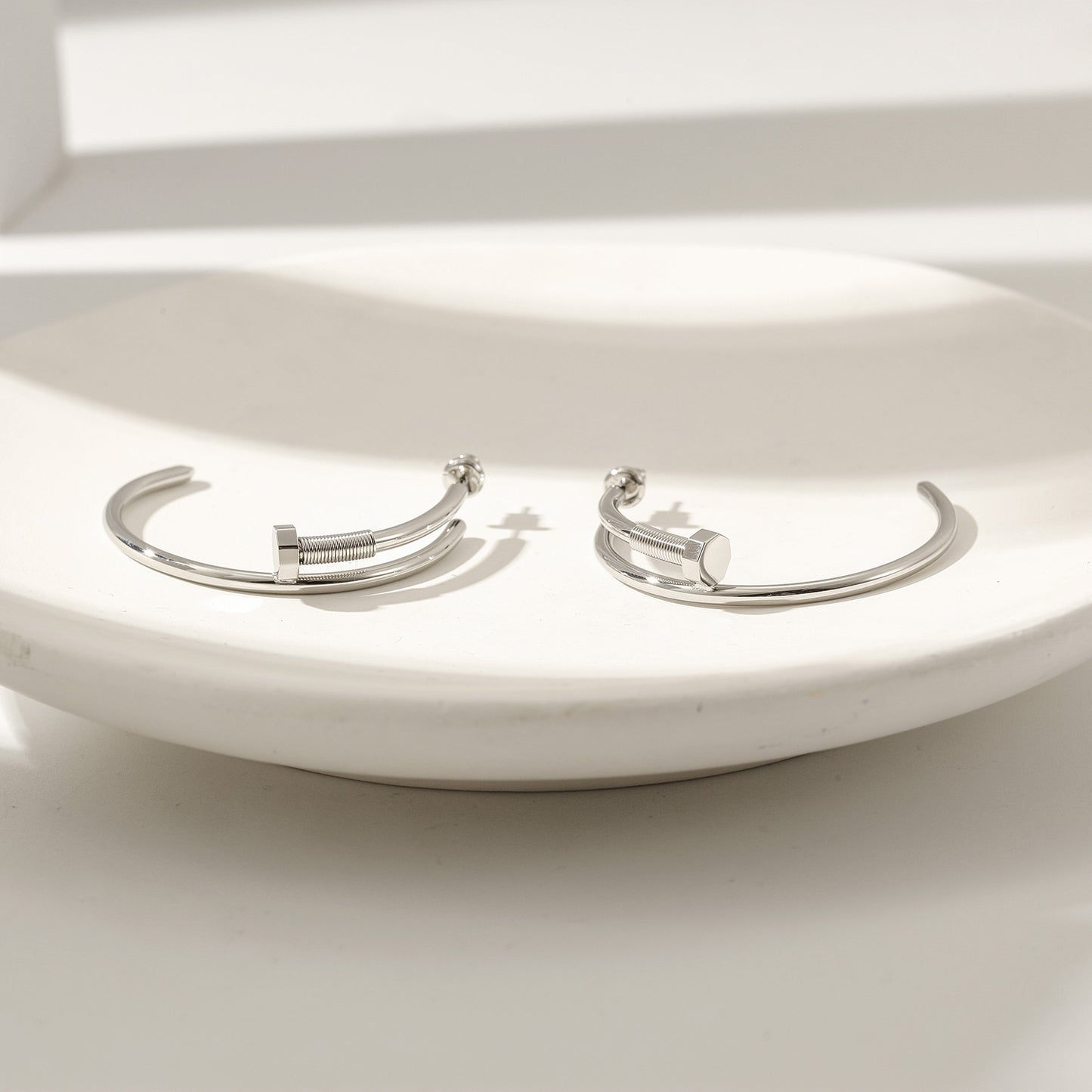 Long strip screw earrings-SCE475STWGL