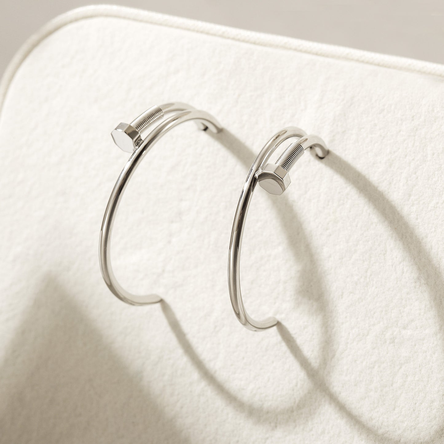 Long strip screw earrings-SCE475STWGL