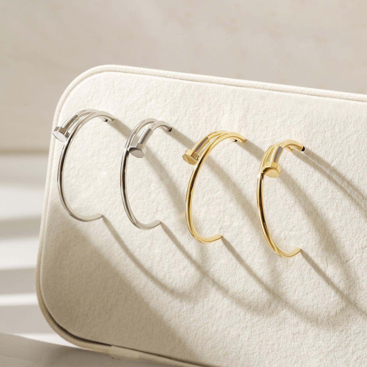 Long strip screw earrings-SCE475STWGL