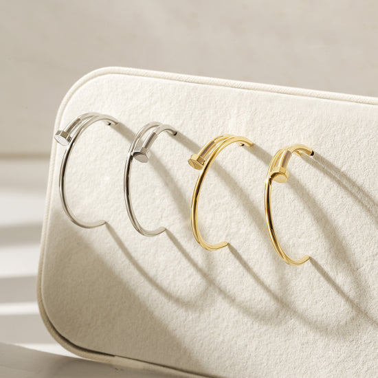 Long strip screw earrings-SCE475STWGL