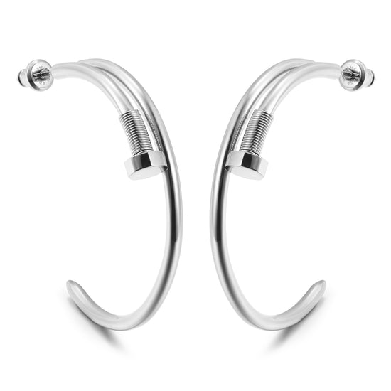 Long strip screw earrings-SCE475STWGL