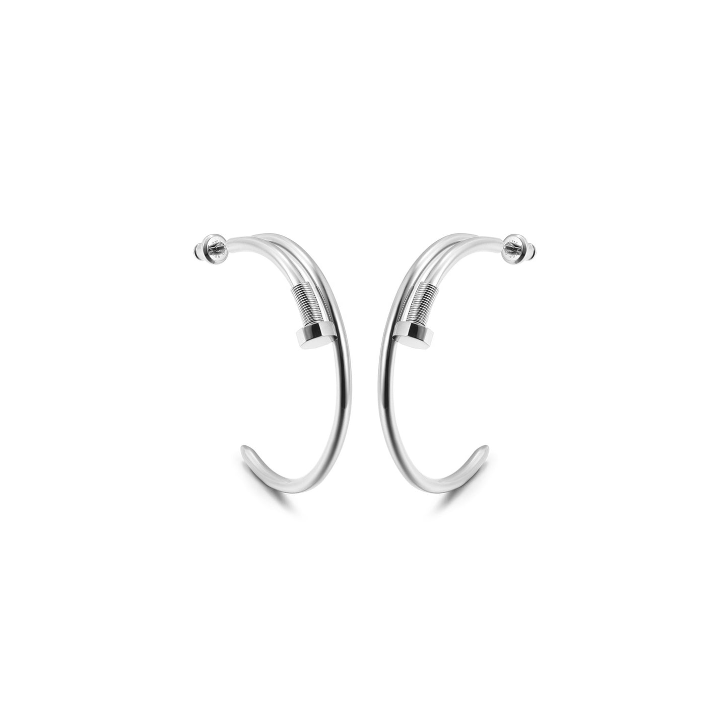 Long strip screw earrings-SCE475STWGL