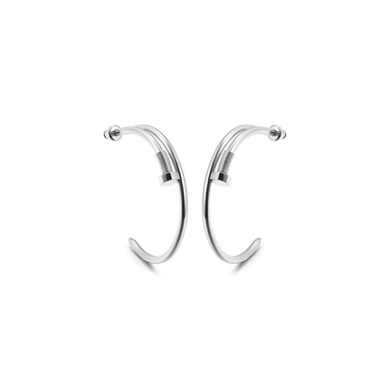 Long strip screw earrings-SCE475STWGL
