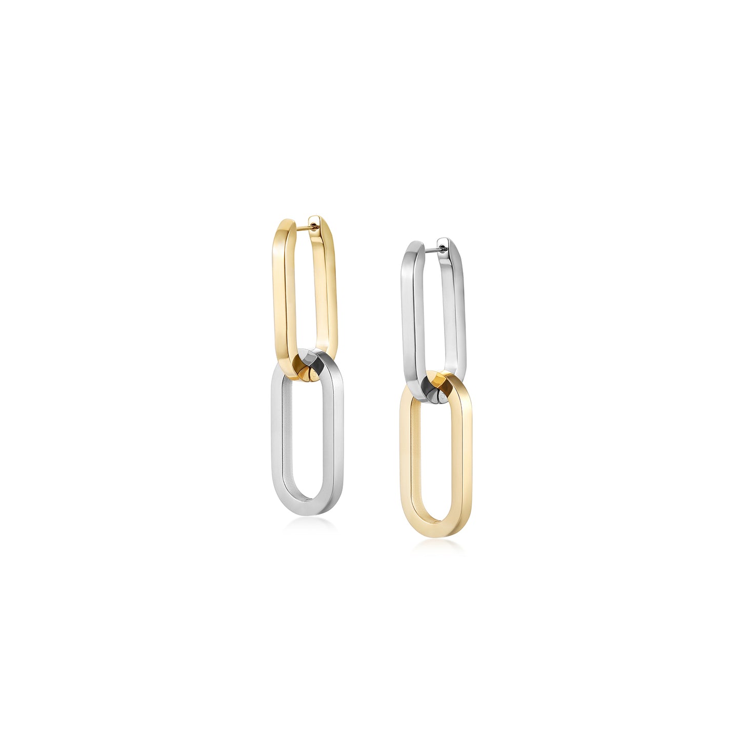 Intermediate color double ring earrings-SCE476STMC