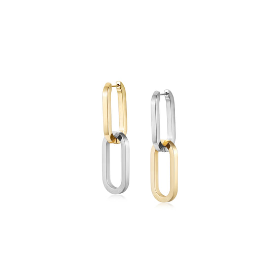 Intermediate color double ring earrings-SCE476STMC