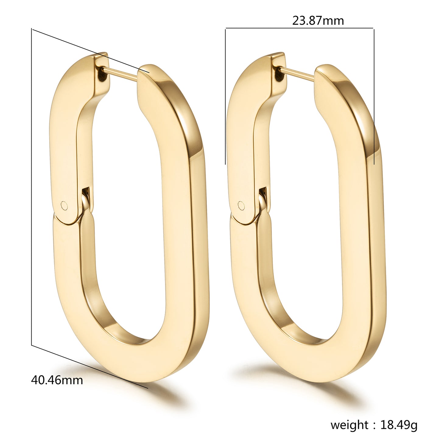 U-shaped buckle earrings-SCE477STGCL