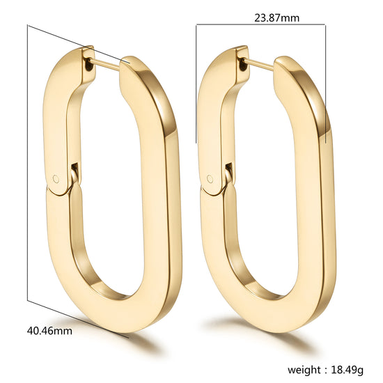 U-shaped buckle earrings-SCE477STGCL