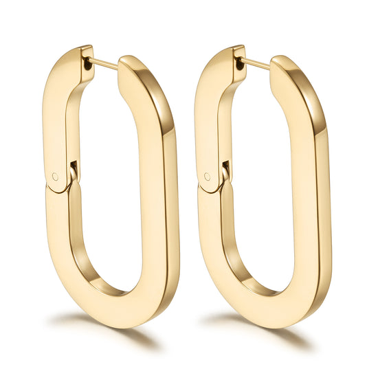 U-shaped buckle earrings-SCE477STGCL